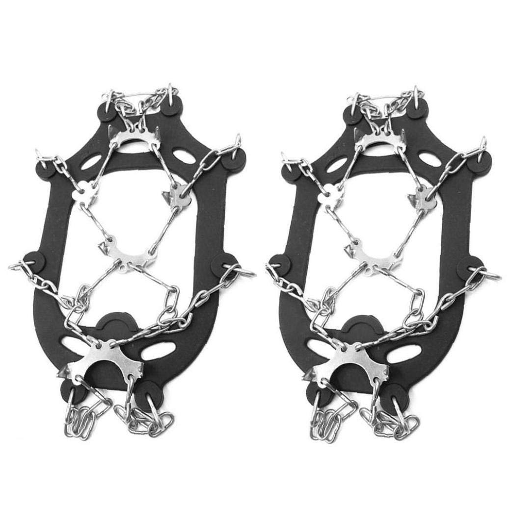 Traction Cleats Steigeisen, Ice Snow Grips für Schuhe mit 23 Edelstahlspikes zum Gehen, Joggen, Klettern, Wandern auf Schnee und Ice XL Black
