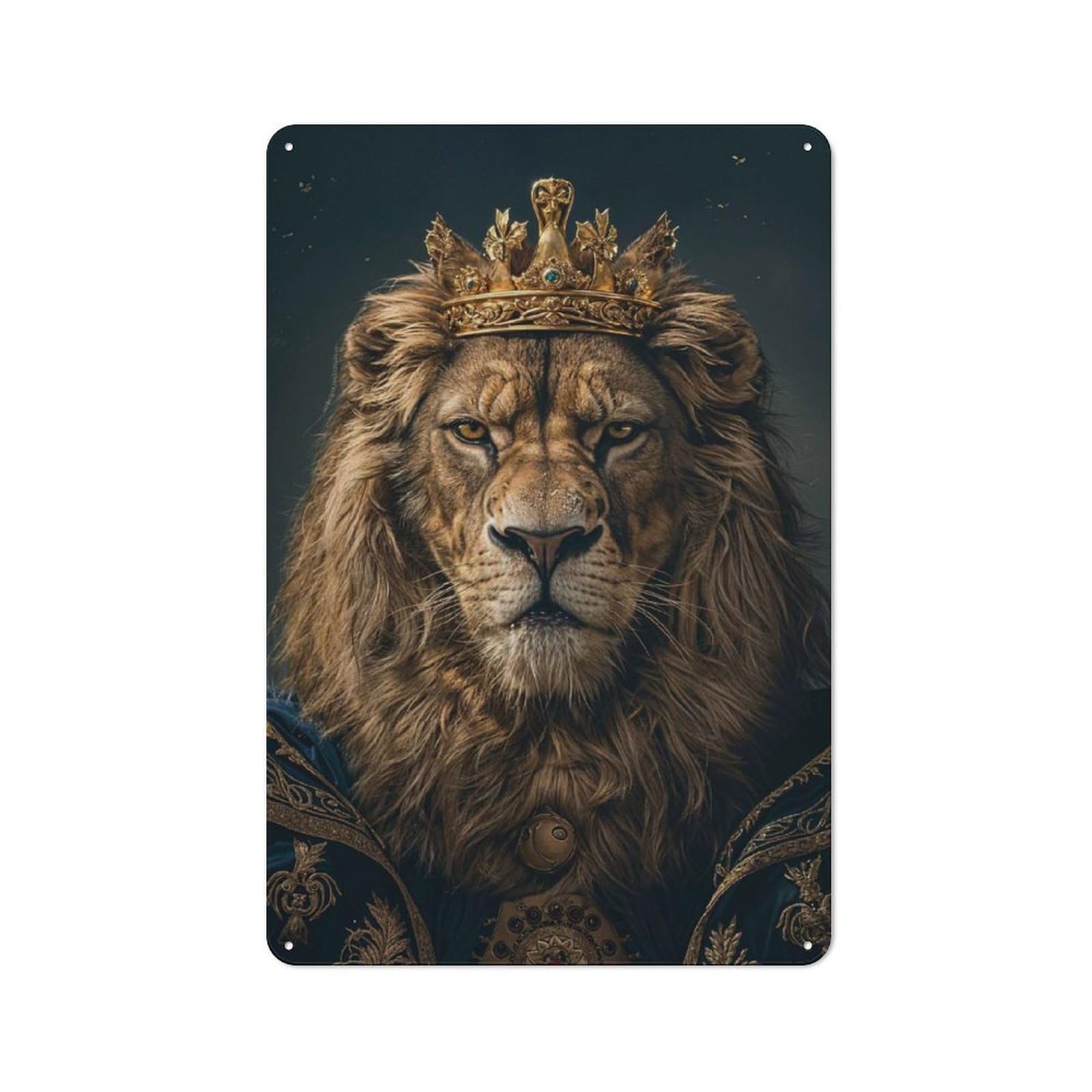 Junmoney Lion Retro Metal Wall Decor 30X20cm, Tin Wall Sign For Bakery, Diner, Cafe Or Family Room