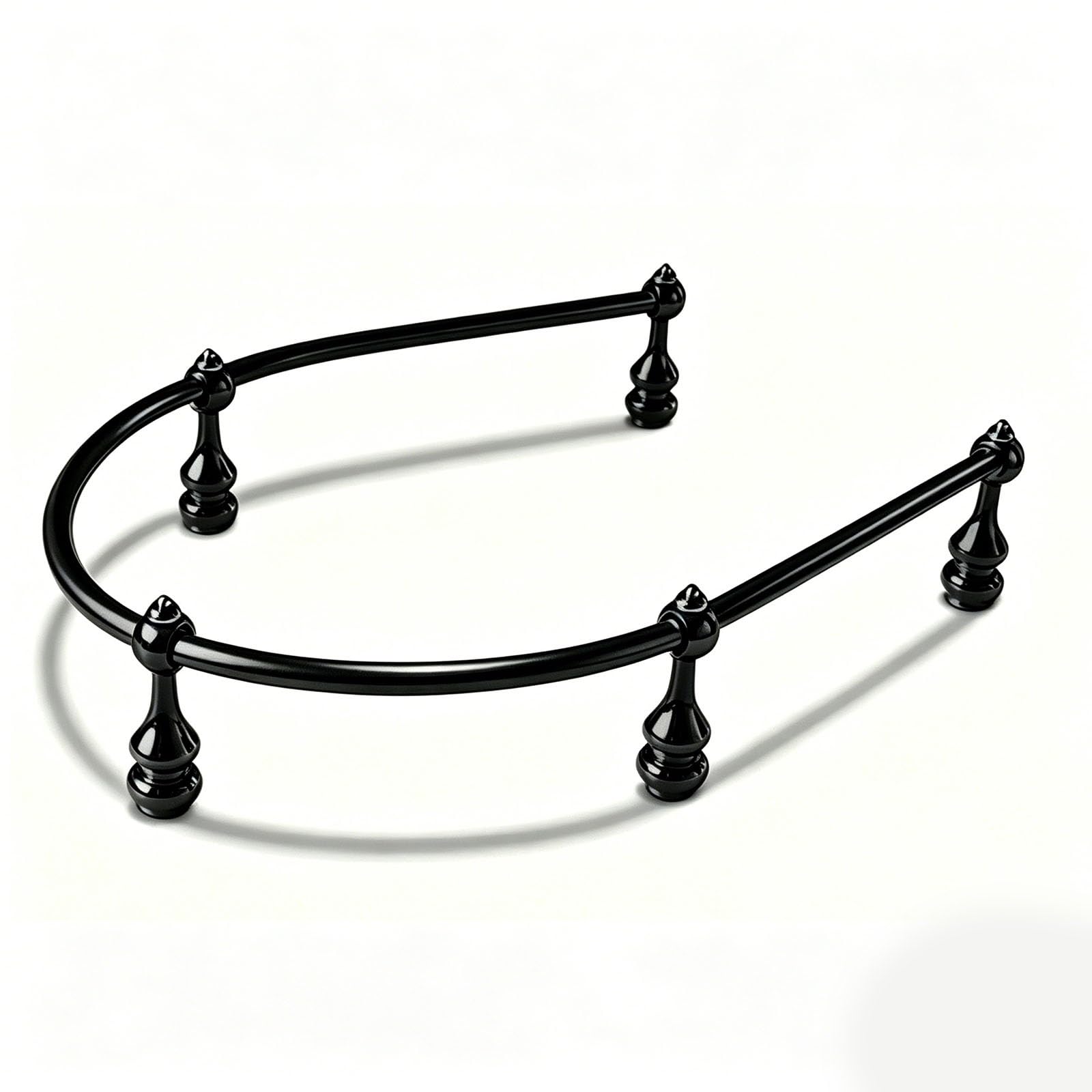 Tyzlup Black Shelf Guard Rail Set Bendable, 16 20 24 36 39In Flexible Aluminum Alloy Railing Bar, Anti-Fall Rail For Kitchen, Cabinet, Bar, Display Rack(,94Cm/37.0In)