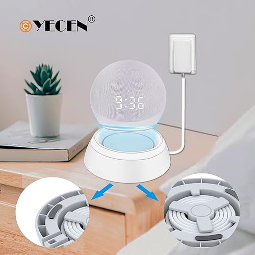 Miniatura 5 de C YECEN Echo Dot - Soporte de mesa de 4 y 5 generación, soporte de escritorio para Echo Dot de 4 y 5 generación, soporte base con guía de luz,