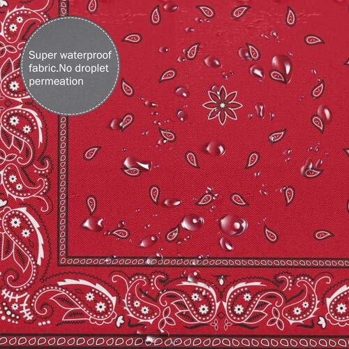 Franala Colorful Pattern Red Bandana Border Paisley Bandanna Classic Scarf Polyester Fabric Shower Curtain Sets With Hooks Creative Bathroom Shower Curtain #TOP4