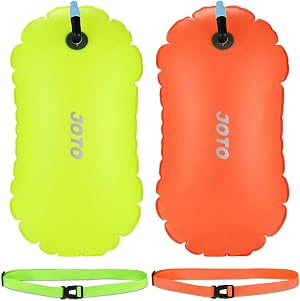 JOTO 2 Pack Swim Buoy Float for Open Water Swimming Belt Bubble Safety Float with Adjustable Waist Snorkeling