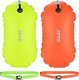 JOTO 2 Pack Swim Buoy Float for Open Water, Swimming Belt Bubble Safety Float with Adjustable Waist, Snorkeling, Swim Training, Triathletes, Kayaking
