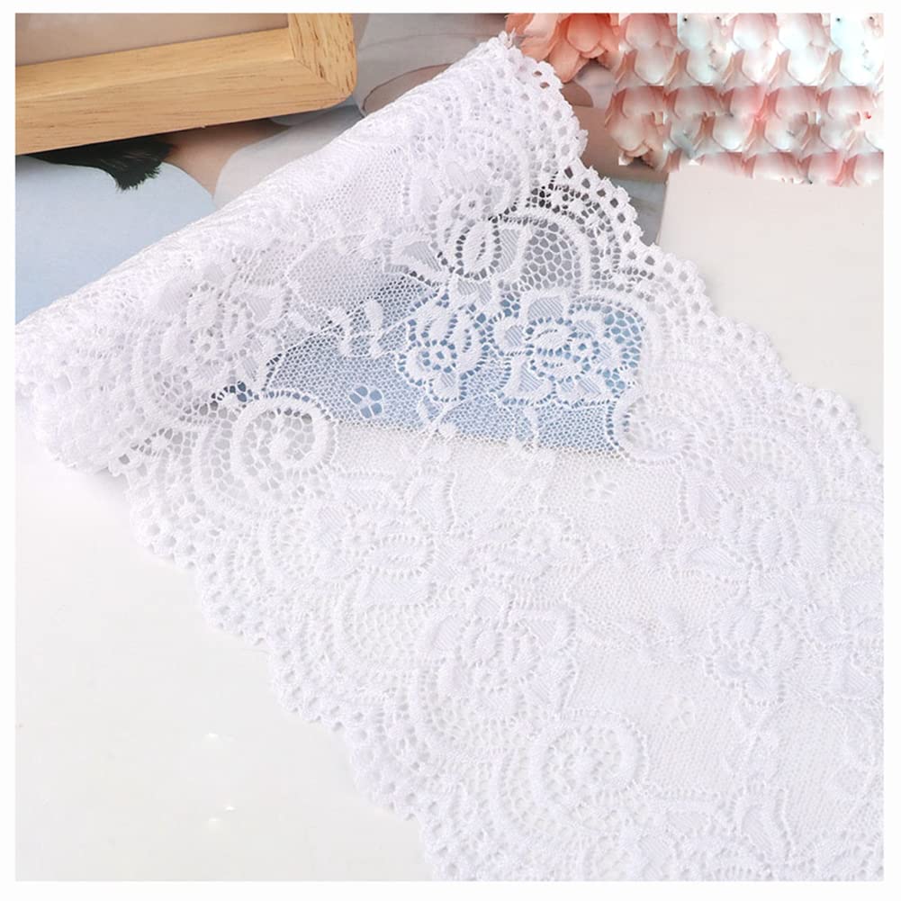 Nastro In Pizzo Elastico Floreale - 15 Cm X 1 M, Blu Reale, Per Cucito E Decorazioni | Stile Vintage E Romantico - Foto 3