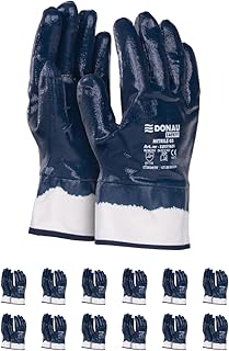 Luvas de trabalho de nitrilo totalmente revestidas/azul escuro / tamanho 10, 12 pares/luvas/luvas impermeáveis resistentes à abrasão luvas protetoras