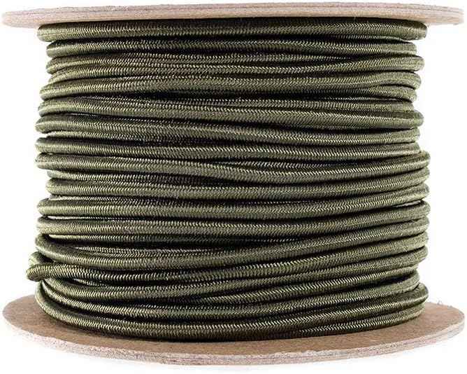 PARACORD PLANET 1/8 Bungee Cord Utility Rope Marine Grade 100% Stretch and High Durability Great for Commercial Uses, Tie Down DIY Projects Survival Tool (100 FEET(ft))