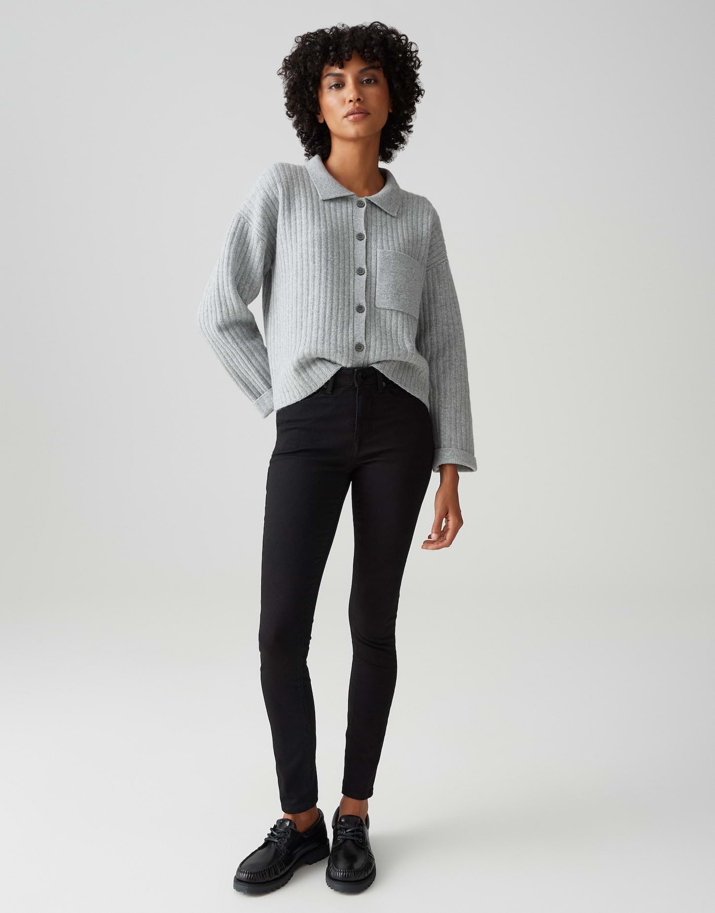 OPUS Damen Skinny | Skinny Jeans ELMA Black Low Rise mit Stretch-Anteil