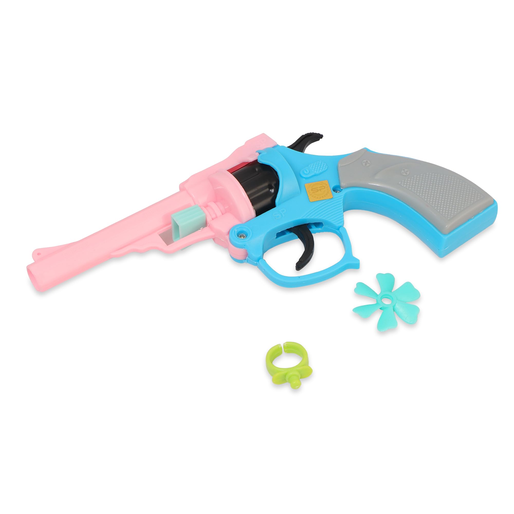 Generic Diwali Ring-Cap Gun New Technology Convulsing Shoot Toy for Kids (Pink-Blue)