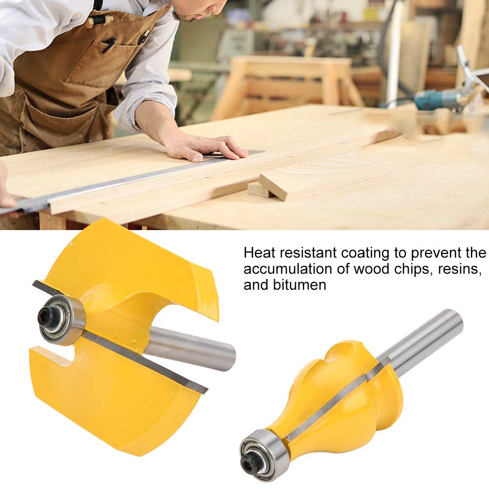 2 Pièces Tige de 8 mm Ensemble d'Embouts de Routeur, Fraises à Main Courante et Bords de Table en Carbure Outils de Coupe-Fraisage pour Le Travail Du Bois pour Professionnels et Débutants