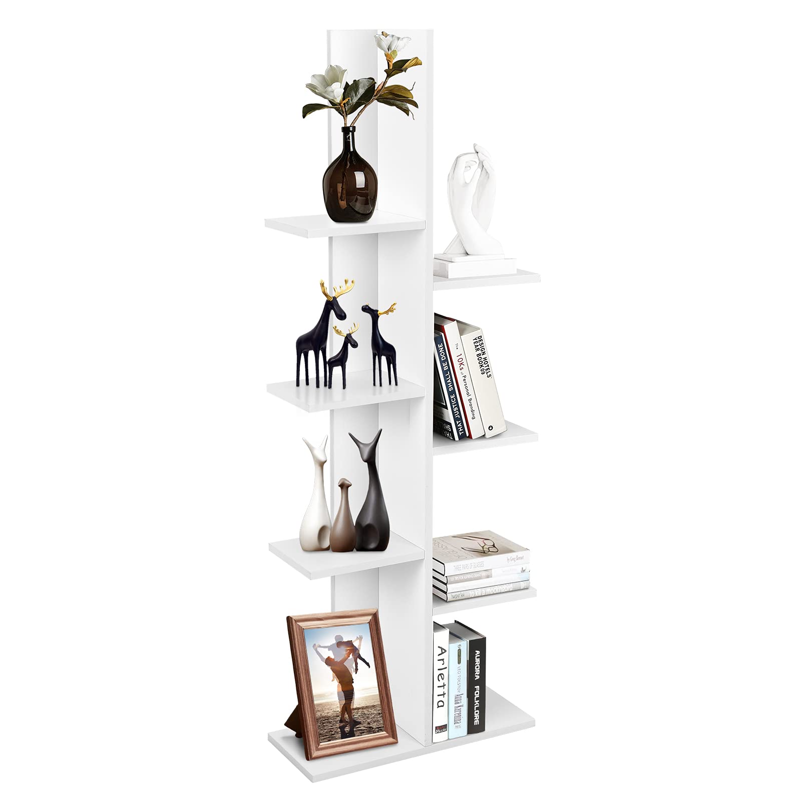 Buy Giantex Tree Bookshelf, 7Tier Tall Freestanding Wood Bookshelf