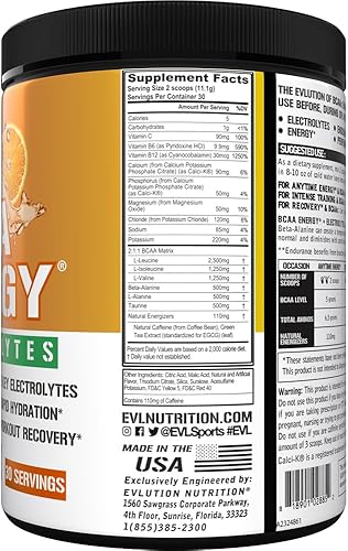 Miniatura 13 de Evlution Nutrition BCAA Energy - Suplemento de aminoácido energizante de alto rendimiento para el desarrollo muscular, recuperación, resistencia y