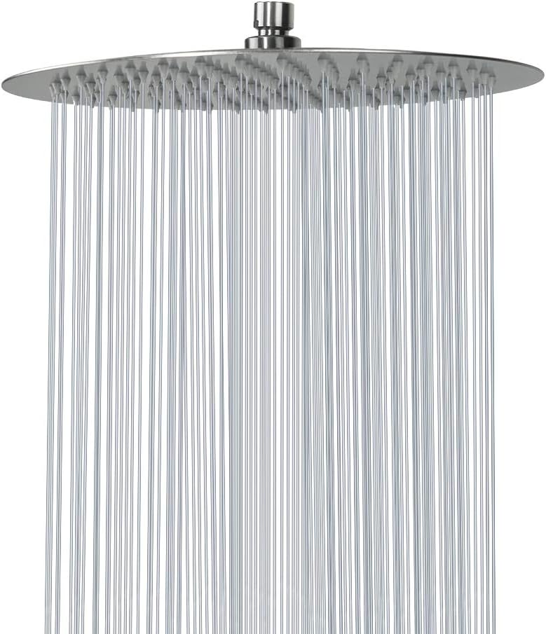 NearMoon Rain Shower Head, Ultra-Thin Design-Pressure Boosting, Awesome Some Experience, High Flow Stainless Steel Rainfall Head (12 Inch, Brushed Nickel)