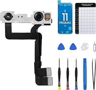 for iPhone 11 pro max Front Camera Replacement Repair Kit 12MP 6.5", 11promax Facing Lens Module Part Structured Light Receiver Transmitter Flex Cable Connector Replace Fix Tools for A2161 A2220 A2218