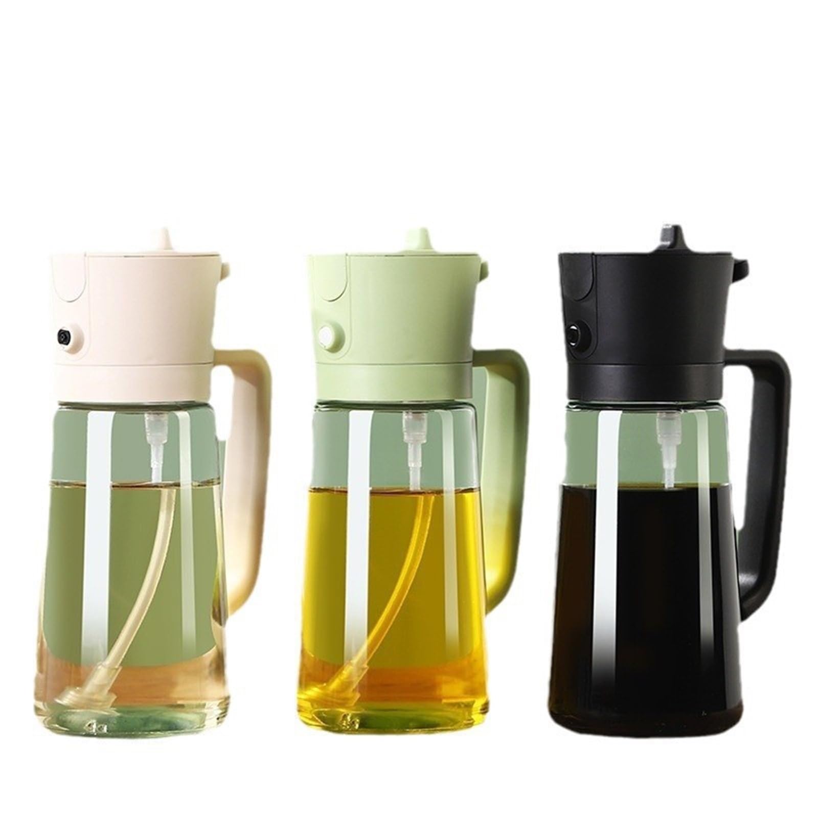 POAHNCU Oil Spray Bottle, 2pcs 2 In 1 470ml Oil Sprayer & Pourer Plastic Spray Bottle Kitchen GadgetFor Accessories Camping BBQ,for Air Fryer,Salad