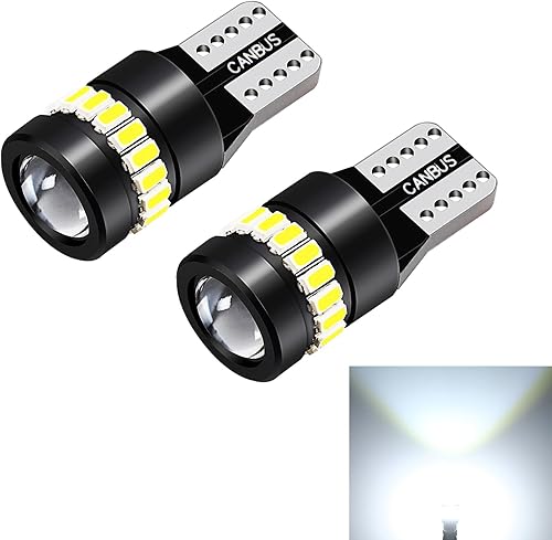ZKFAR 2 bombillas LED T10, 18SMD 3014 1SMD 3030, 155 lúmenes, luz súper brillante 6500K, luz blanca, luz LED para el ancho del coche, luz de