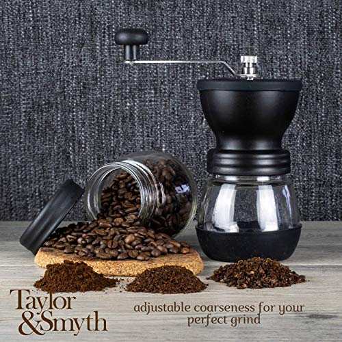 Taylor & Smyth Kaffeemühle, tragbar, Keramik, mit einstellbarer Grobheit, kompaktes Design für Zuhause, Büro und… – Bild 3