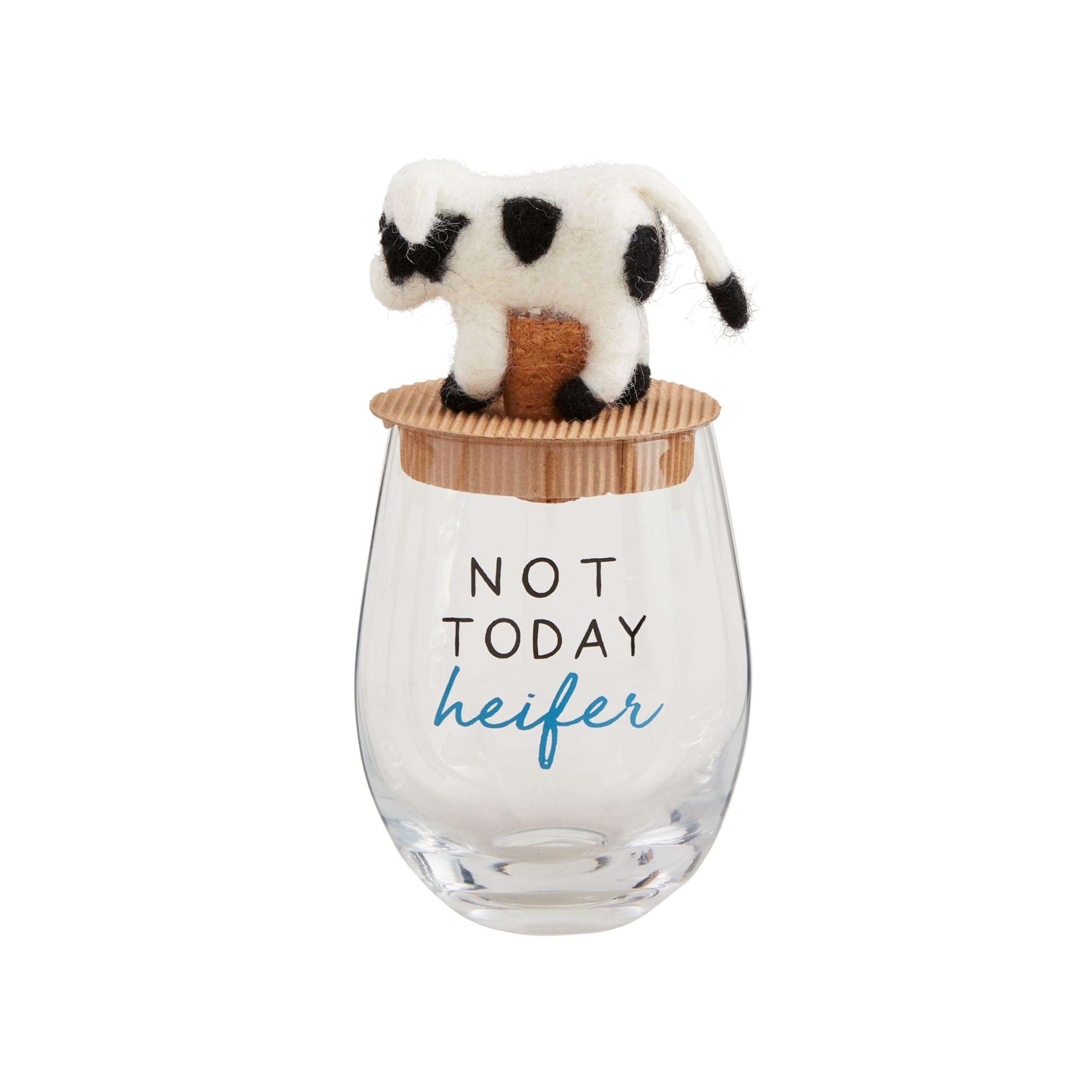 Bouchon de verre à vin motif vache 4,5 x 6,3 cm pour bouteille