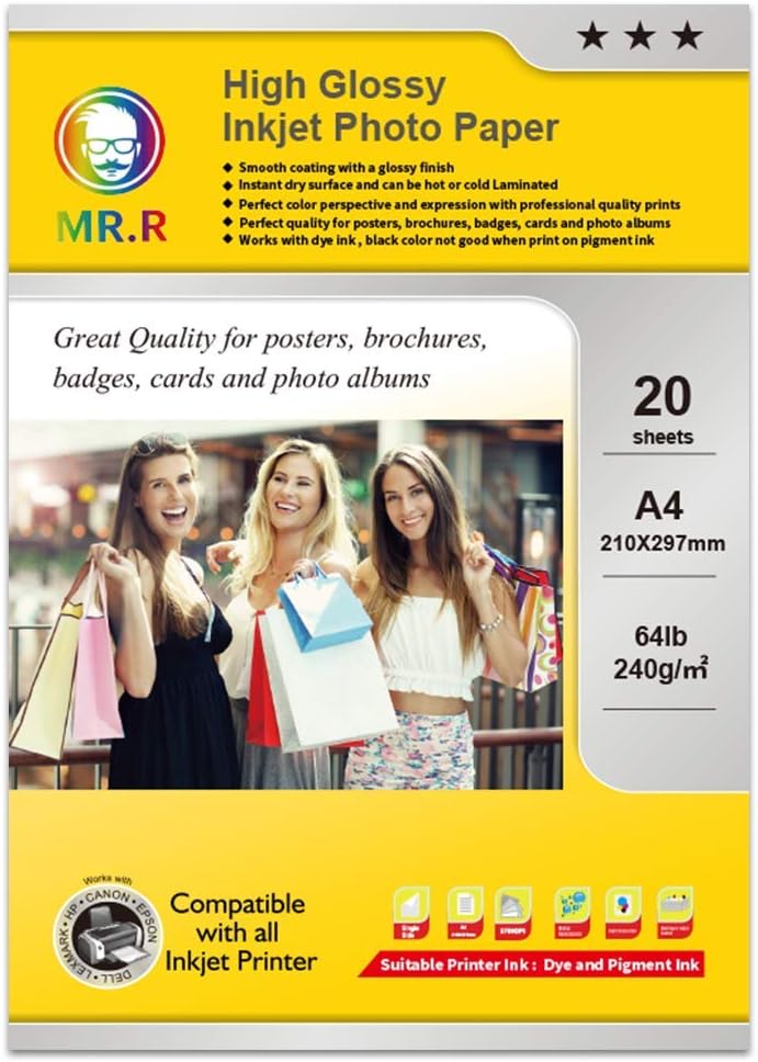 Kodak Glossy Photo Paper A4 Size 240gsm Premium High Gloss Photo