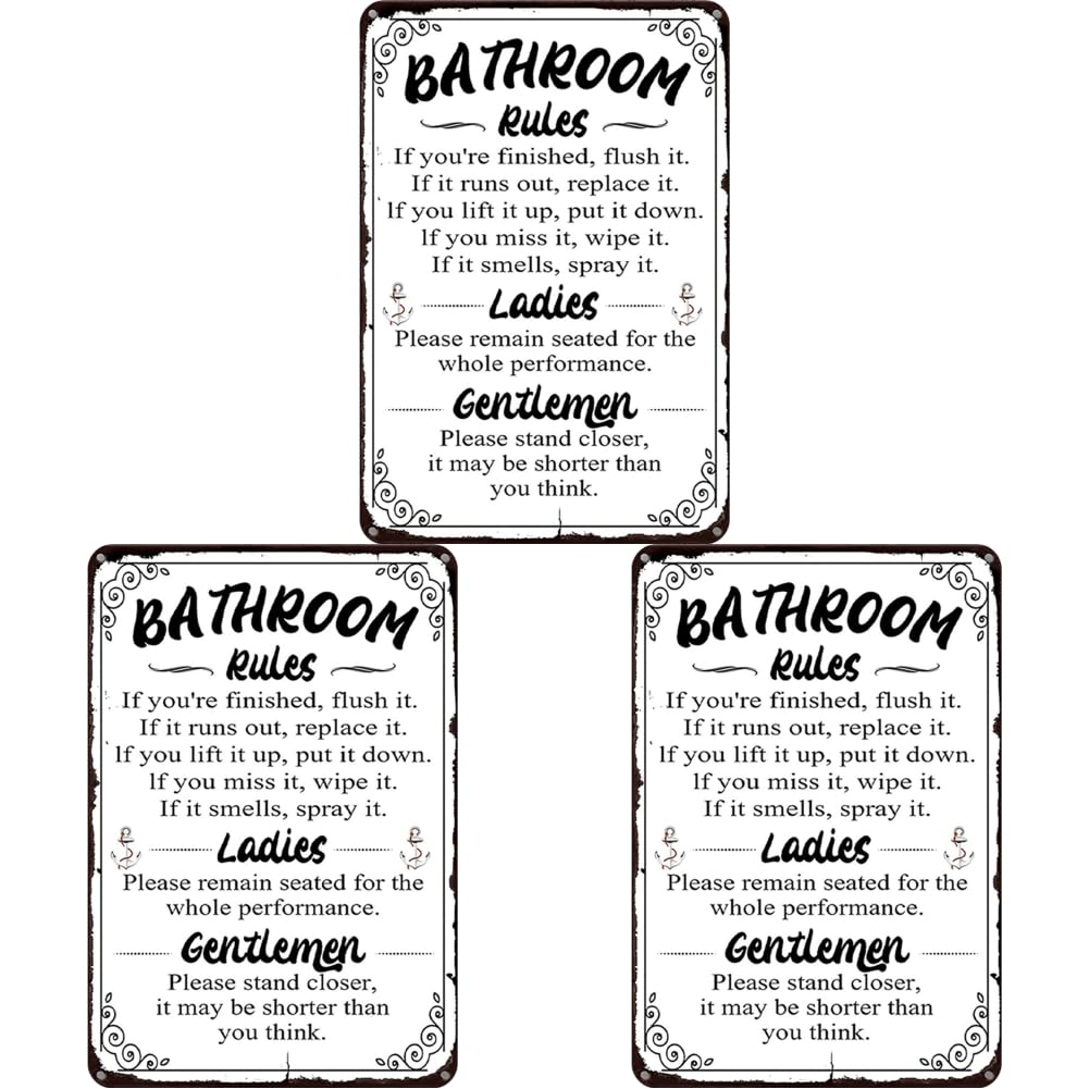 Decorative Iron Wall Plaque for Bathroom, Bar, Pub, Home 30x40cm Retro Style Resistant