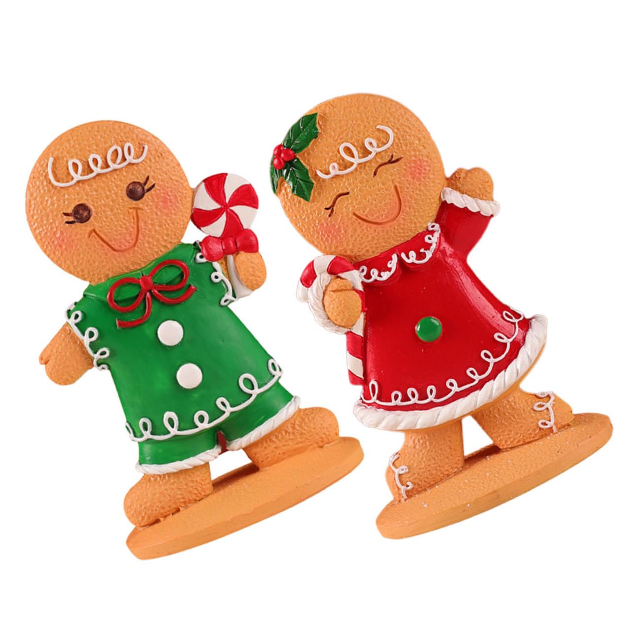 2piezas Decoración De Mesa Navideña Adorno De Hombrecito De Jengibre De Miniatures Decoración Festiva