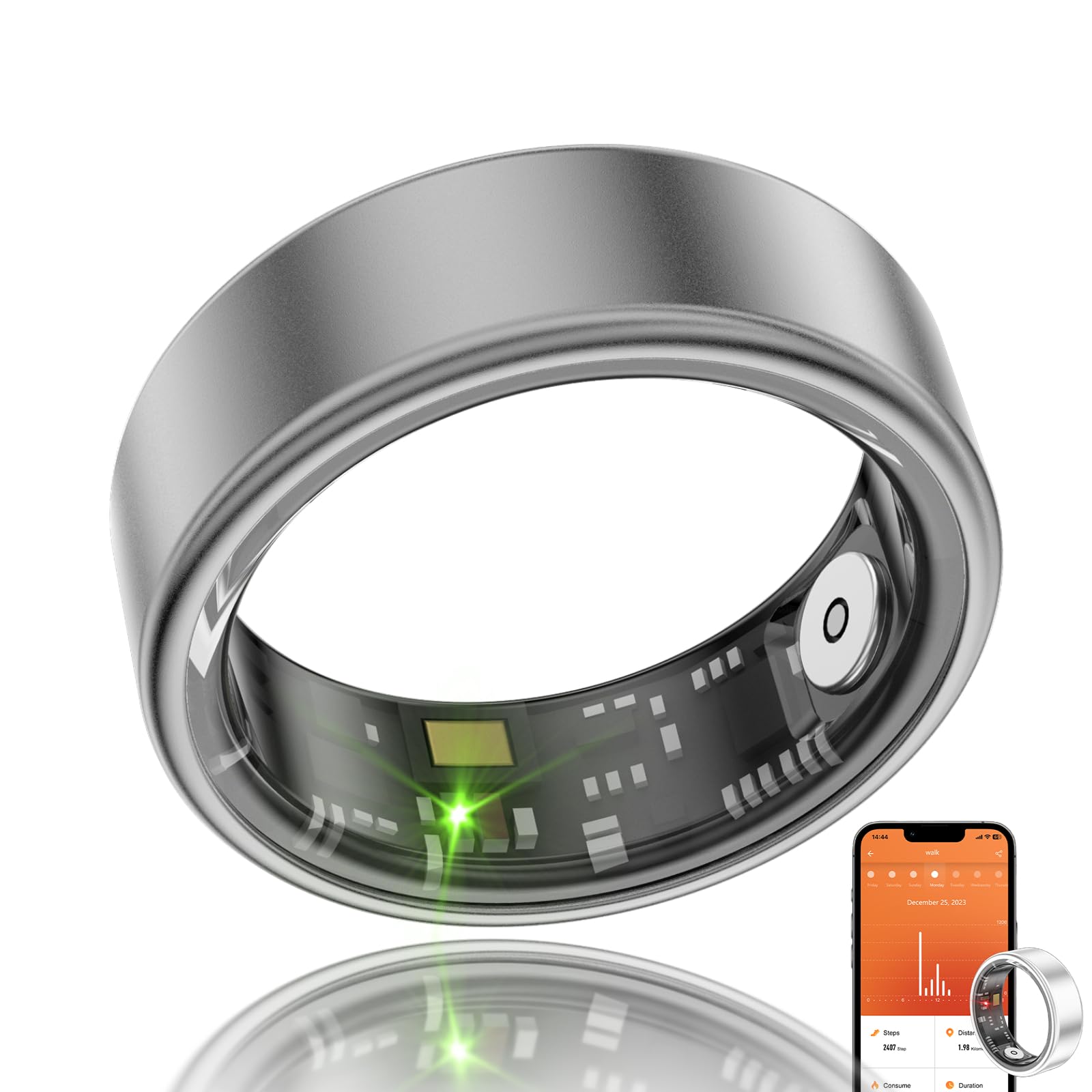viohead Smart Ring Health Fitness Tracker Size First with Sizing Kit Activity Sleep Tracker Stress Heart Rate Monitor
