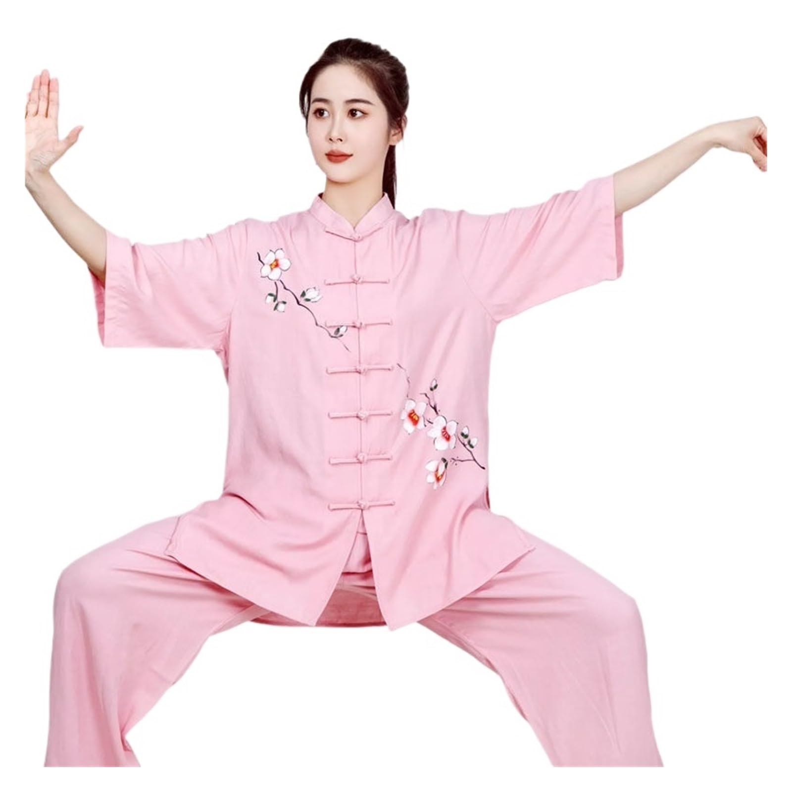 Tai Chi Performance Outfit Zen Tee Freizeit Übung Kleidung Sommer Lose Dünn Baumwolle Linie Tai Chi Kleidung für Senioren Anfänger Männer Frauen