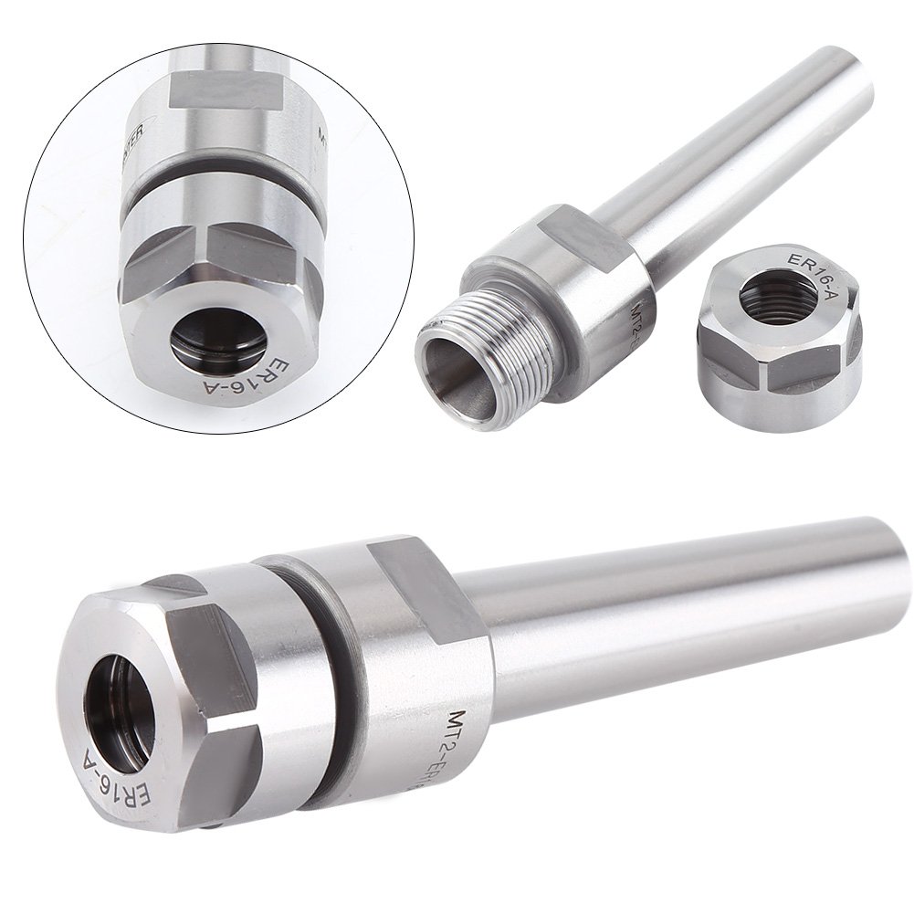Akozon CNC MT2-ER16-50 MT2 Holder M10 Taper Collet Holder Herramientas de fresado