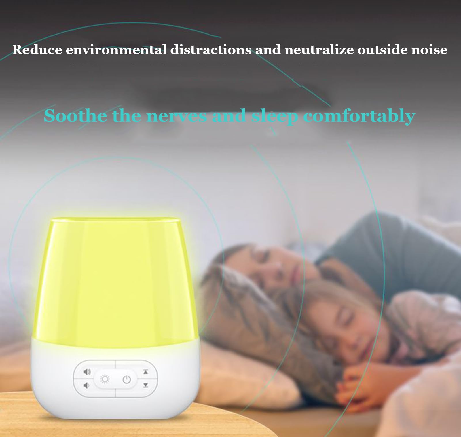 Máquina de Ruido Blanco para Dormir con luz Nocturna para guardería, Ideal para Adultos y niños, Ideal para el hogar, la Oficina y Viajes, con 20 Sonidos relajantes.