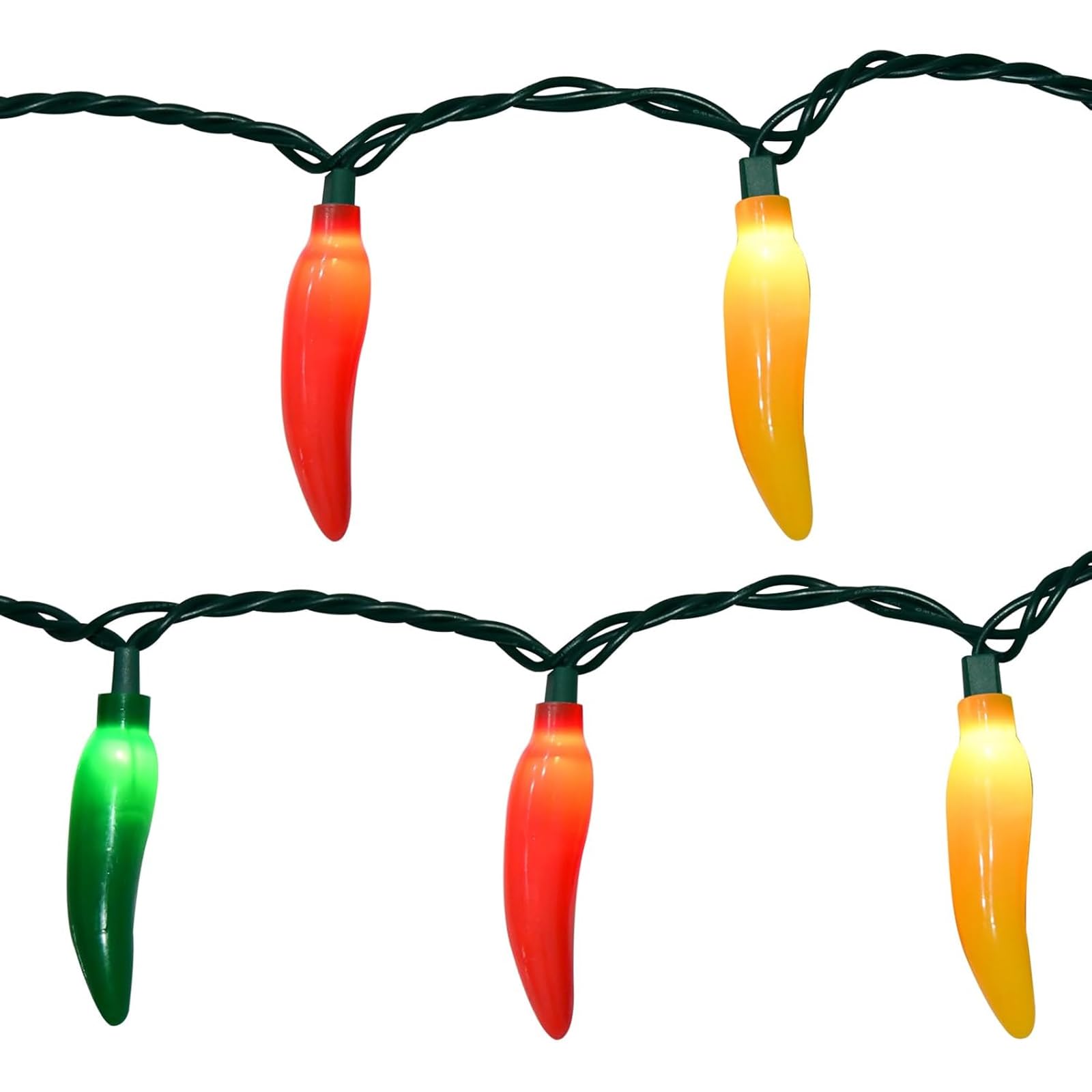 Bokoiuu Christmas Chili Pepper Lights Multicolor, 13.6FT Chili Lights with 35 Red Green Yellow Chili Pepper Bulbs for Outdoor Indoor Kitchen Garden