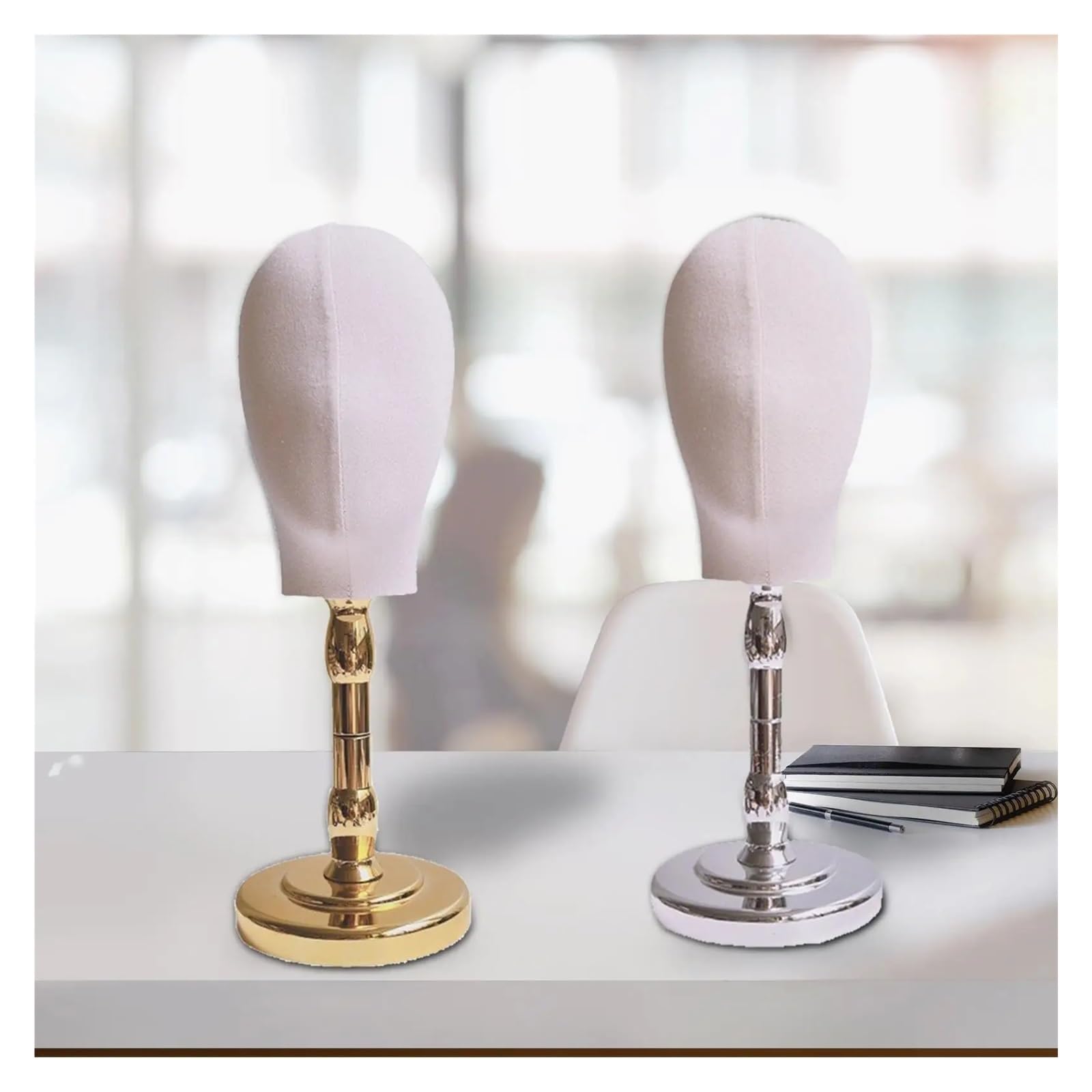 Mannequin Head Wig Display Head Hat Rack,Wig Stand,Multipurpose, Home Decor,Hat Display Stand Manikin Head for Hats Wig(Glod Base)