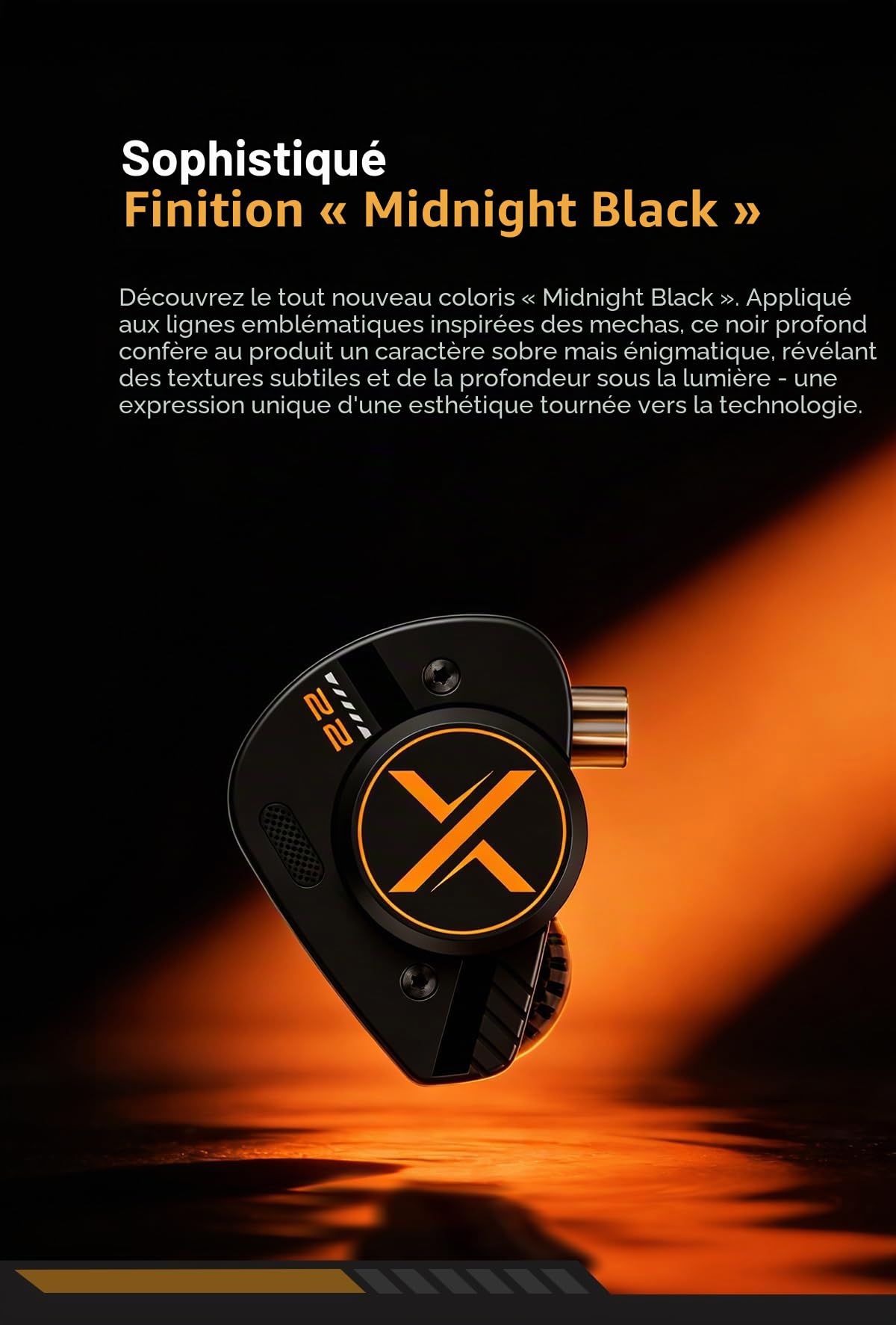 Fanmusic OOopusX Op.22 Casque audio avec deux pilotes dynamiques à armature équilibrée Options de réglage réglables (3,5 mm sans micro)