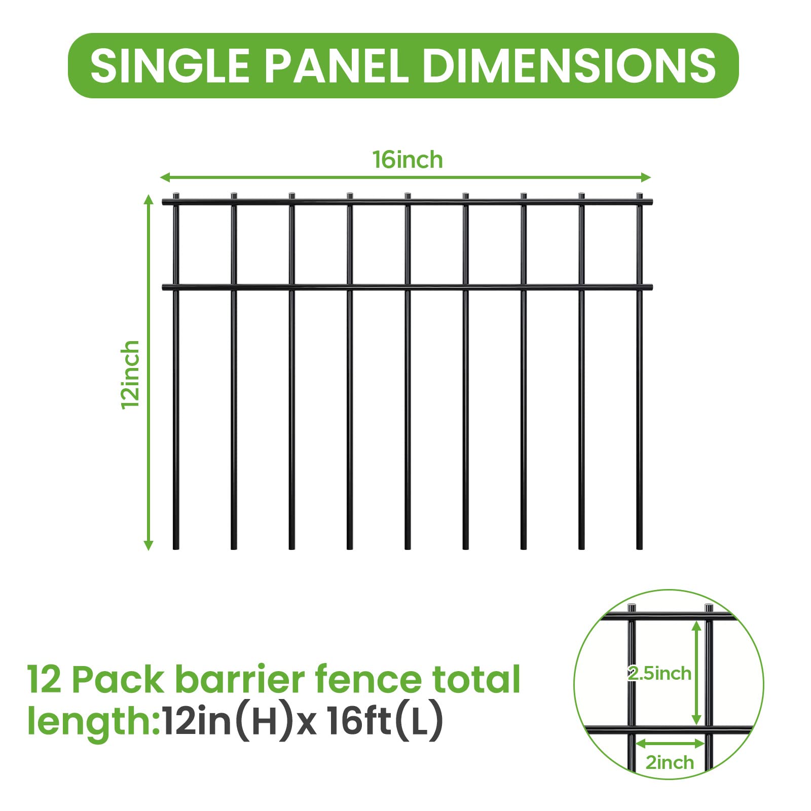 16x12inch Dig Defense Animal Barrier Fence 12 Pack, SOCBAZZAR NoDig