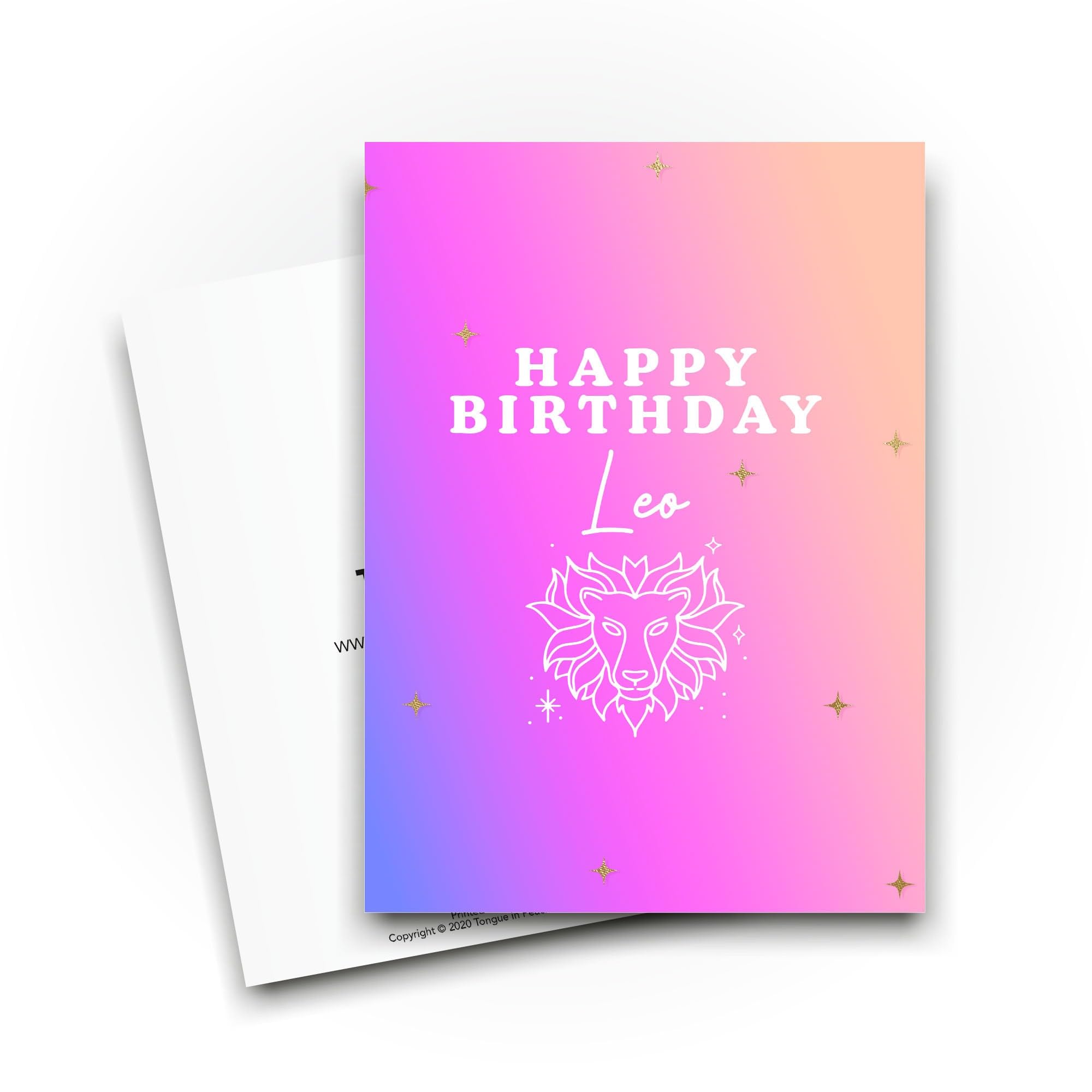 Kartka urodzinowa zodiaku - 'Happy Birthday' lew - znak wodny - kartka z lwem - kartka urodzinowa lwa - kartki urodzinowe ze znakiem zodiaku - CBH1831
