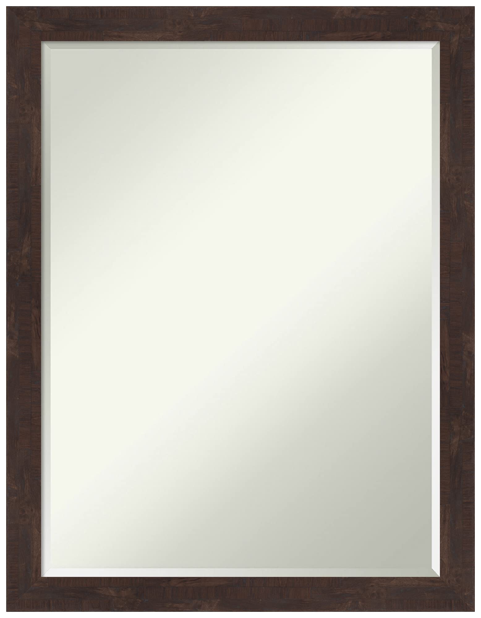 Amanti ArtPetite Bevel Wood Bathroom Mirror (26.5 x 20.5 in.), Fresco Dark Walnut Frame - Wall Mirror Brown, Medium