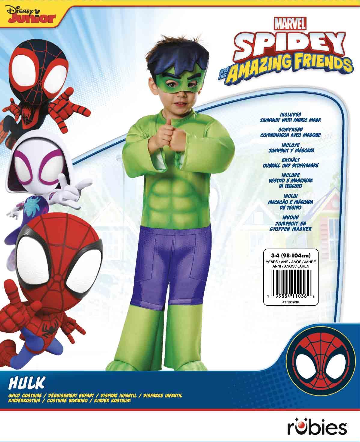 Rubie's Marvel Déguisement Luxe Spidey & Ghost Spidey – Combinaison, Couvre-Bottes Et Masque, Taille 2-4 Ans