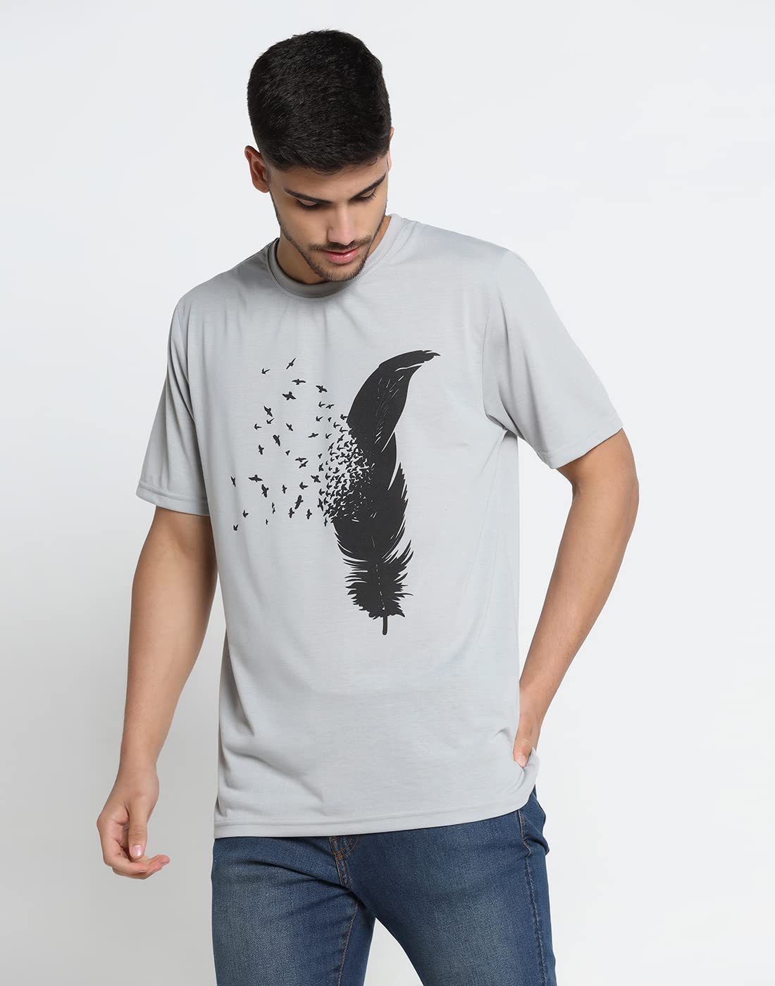INKKR Camiseta de rayas para hombre, talla grande, corte recto