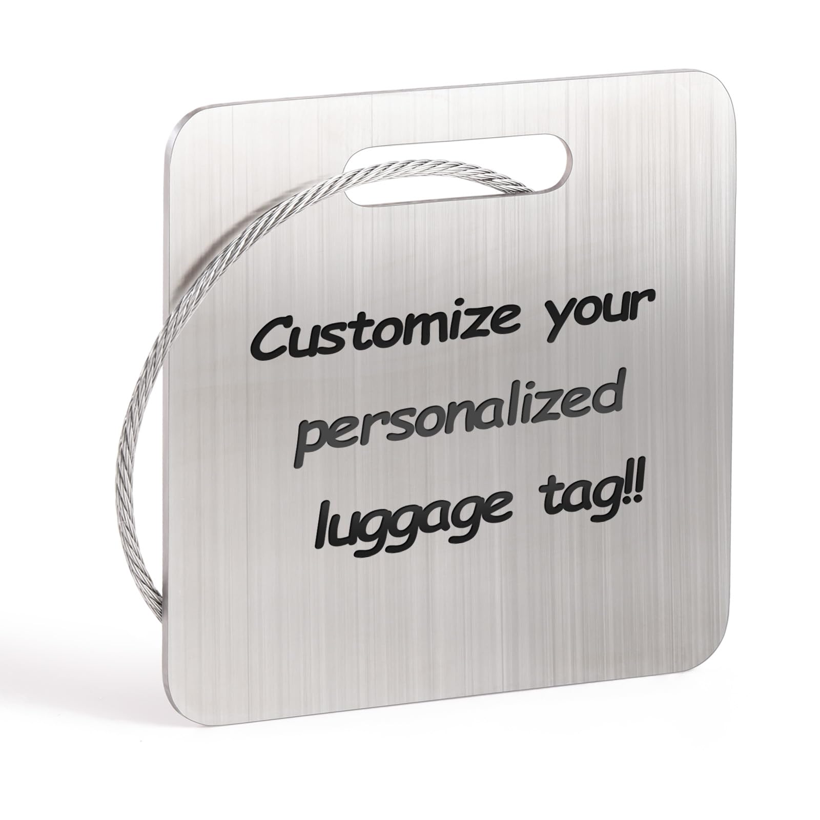 comfortez Custom Luggage Tags for Suitcase Premium Stainless Steels Personalized Metal Luggage Tags Customized Travel Name Tags Heavy Duty Baggage Tag