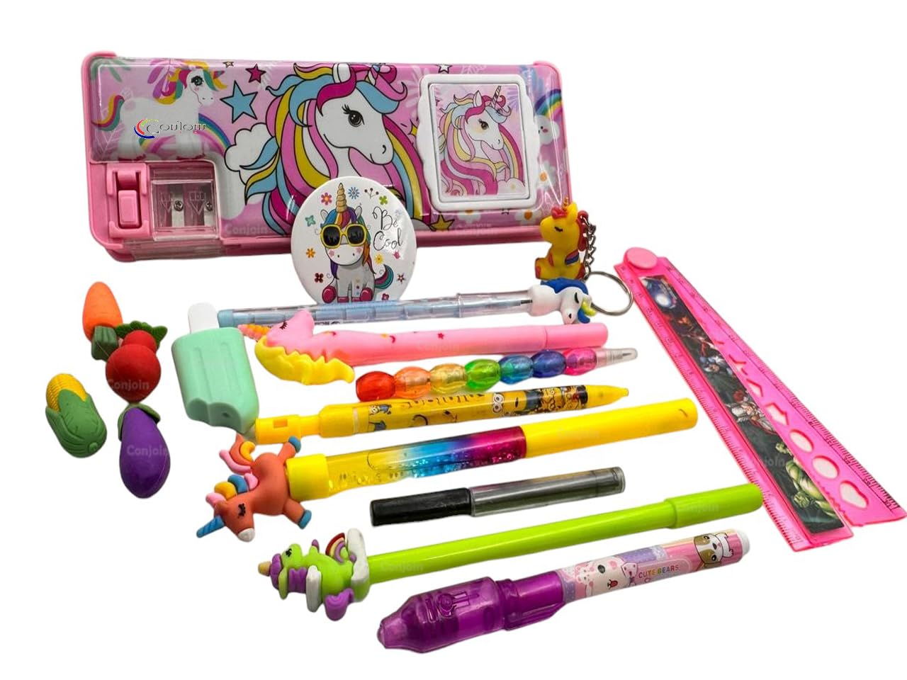 Conjoin Plastic Unicorn Stationery Gift Set For Girls Unicorn Pencil Box With All Stationery Unicorn,Multicolor (B0CP5RMMJ3) Amazon Price History, Amazon Price Tracker