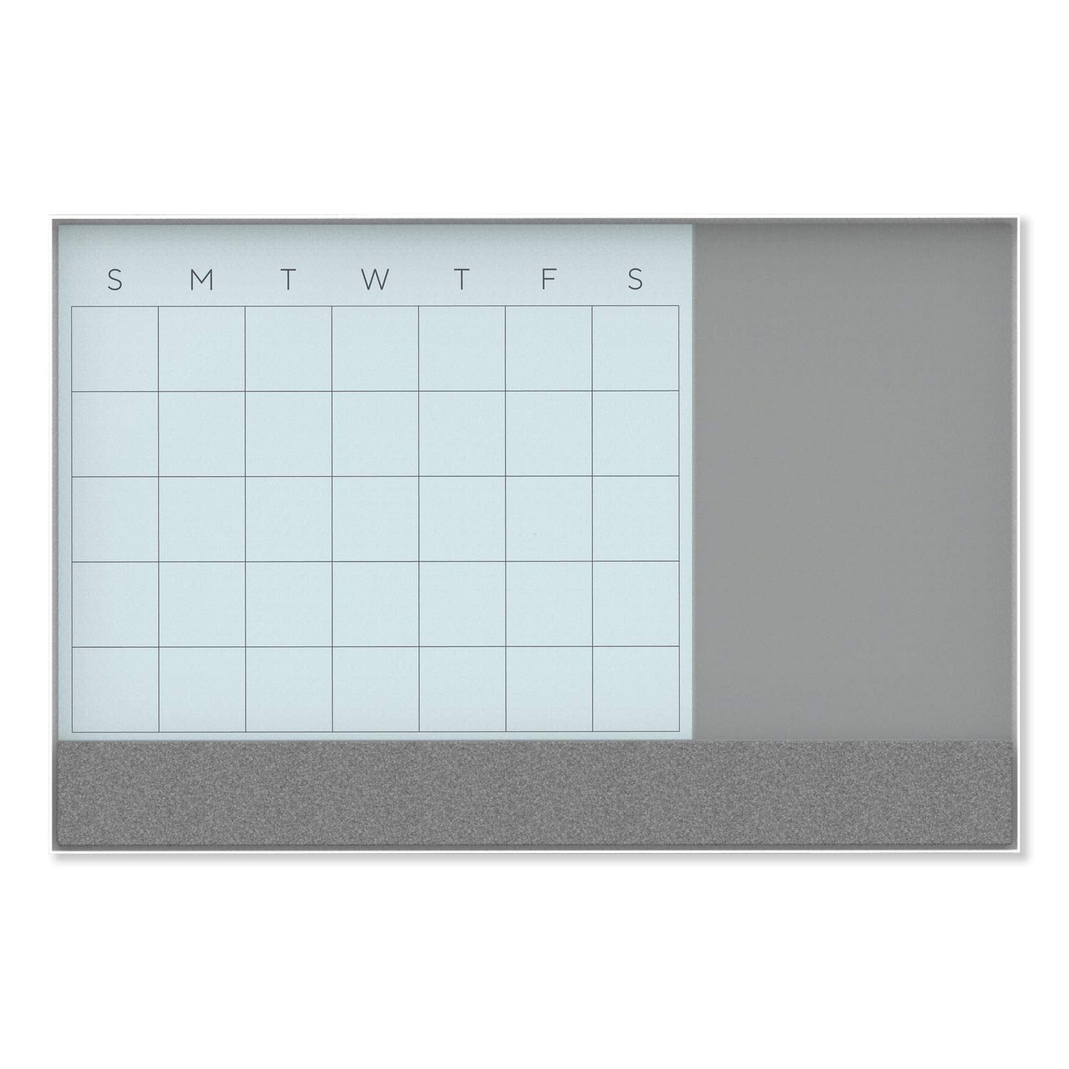 U Brands Glas Whiteboard 89x23 Cm - Trocken Abwischbar Mit Monatskalender, Rahmenlos