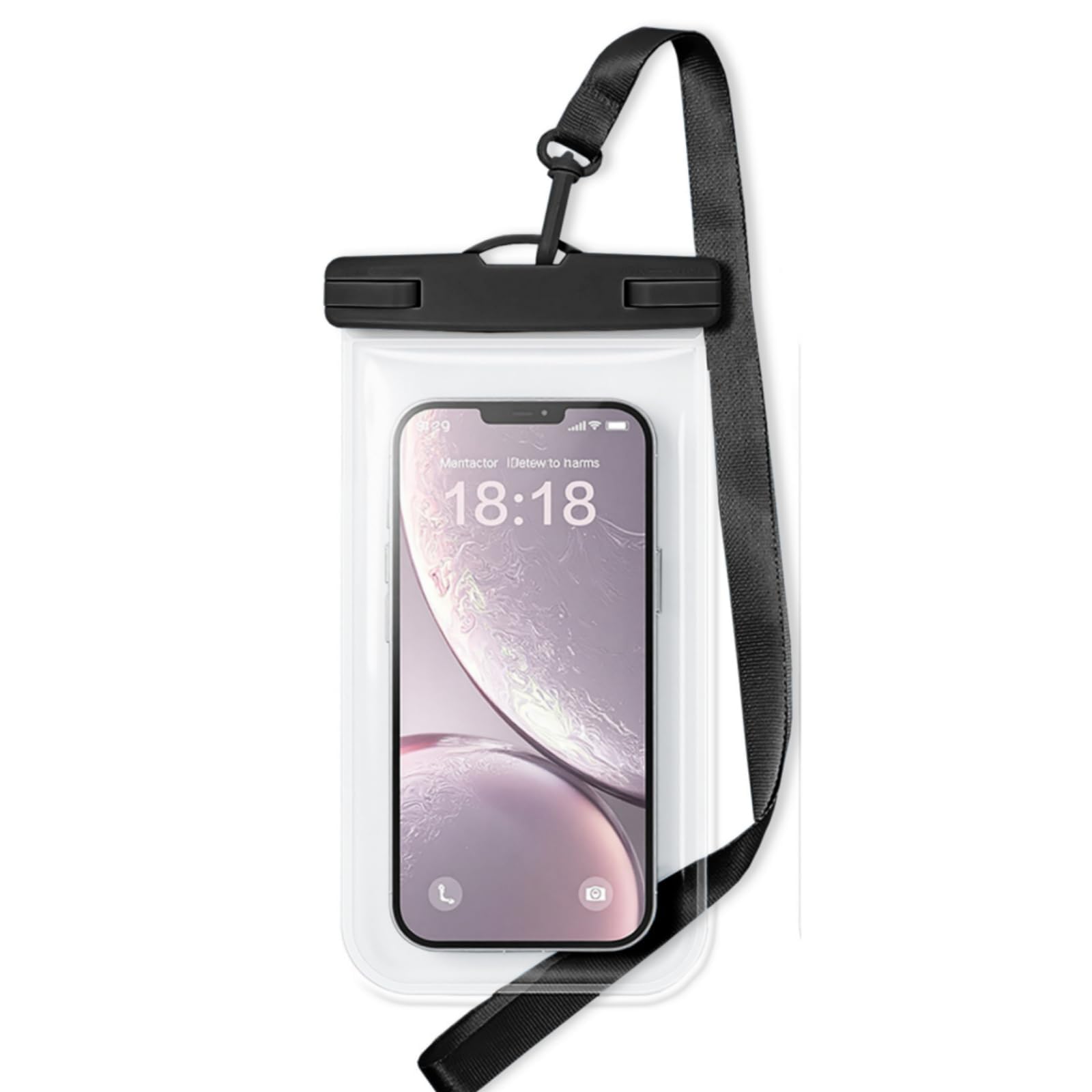 Waterproof Phone Pouch Compatible with iPhone 16/15 Pro Max & Galaxy S24+/S23 7in Waterproof Phone Case with Lanyard, IPX8 Beach Travel Must Haves, Beach Essentials, Black, 1 Pack