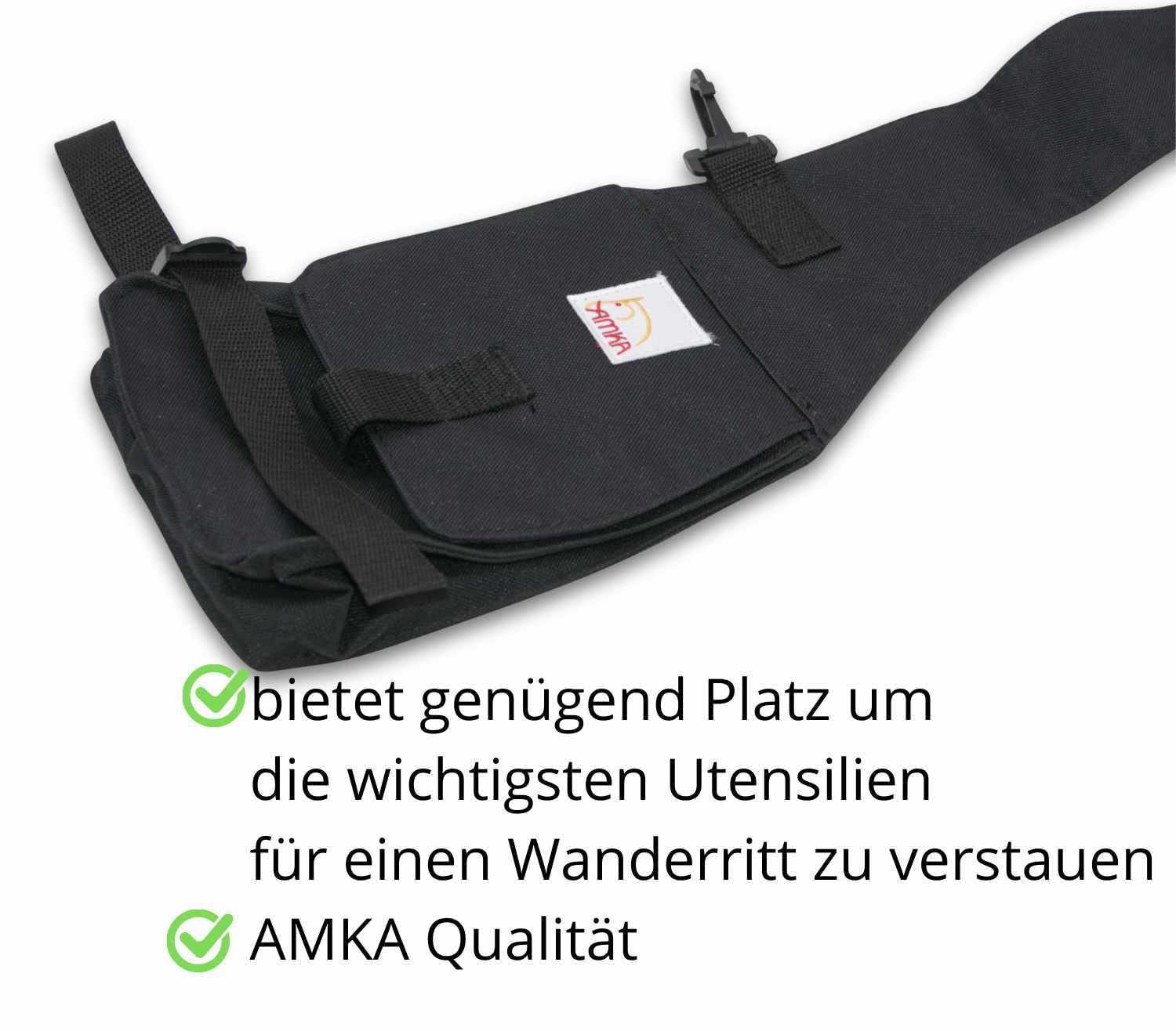 Reitsport Amesbichler AMKA - Alforja delantera para caballos, color negro
