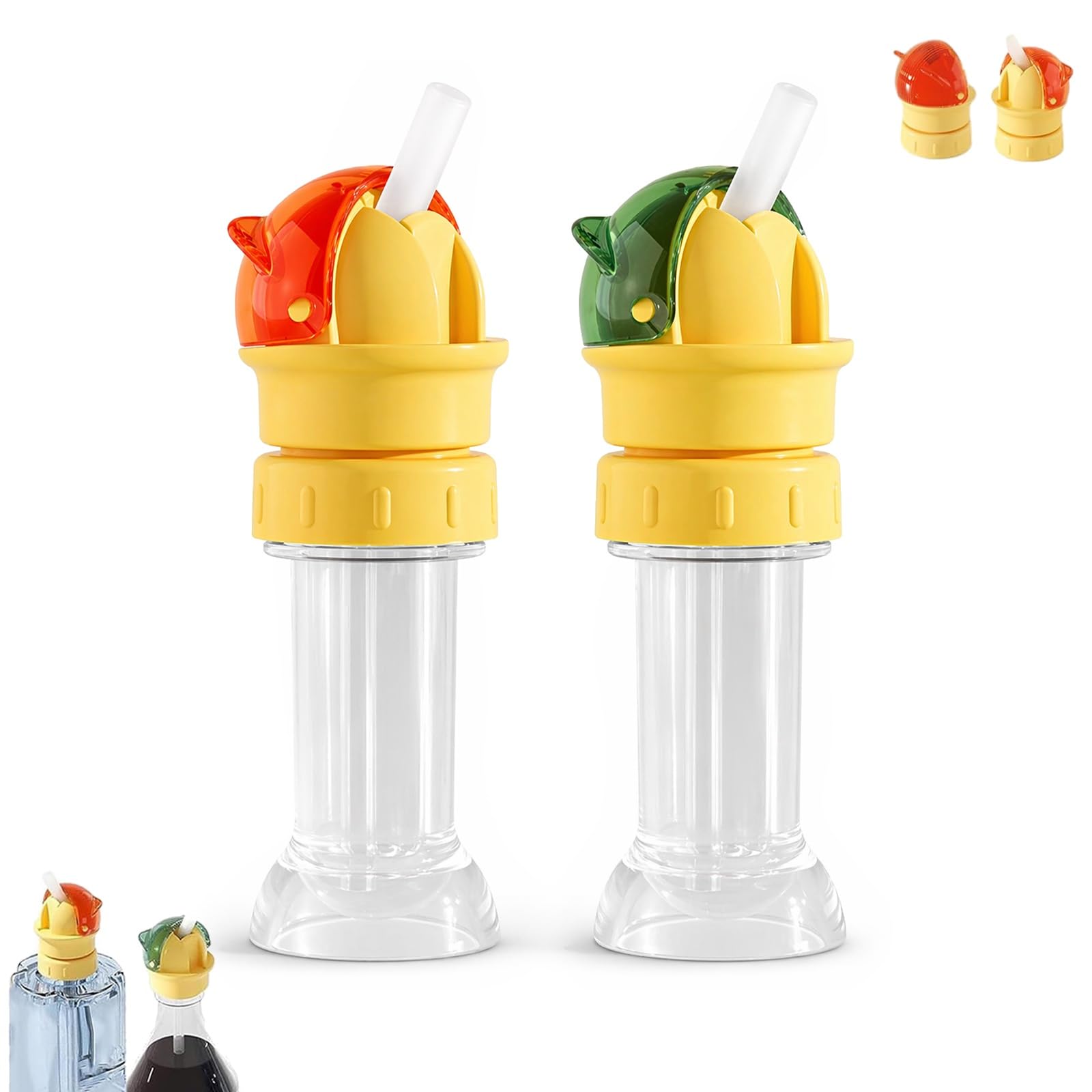 Reusable Beverage Water Bottle Straw Lid, Water Bottle Spout Conversion Cap With Straw, 2-in-1 Portable Bottle Cap Cover With Straw(Mix)