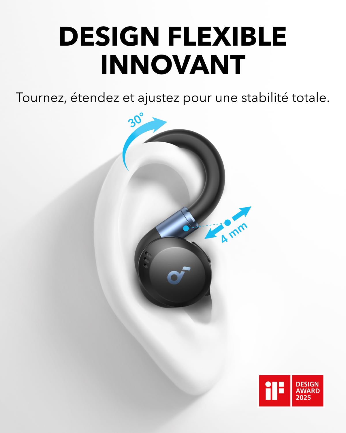 Soundcore Sport X20 écouteurs Bluetooth sans Fil by Anker, Crochets rotatifs et Extensibles, Suppression du Bruit, étanchéité IP68, Longue durée de Vie, écouteurs pour la Salle de Sport