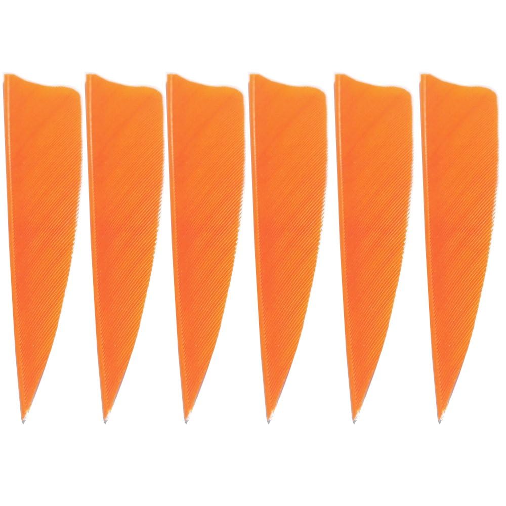 SHARROW 50PCS Archery Arrows Feather 3 Inch 4 Inch 5 Inch Archery Fletchings Real Natural Shield Feathers for Hunting Shooting DIY Archery Arrow Training Outdoors (Orange, 3 inch)