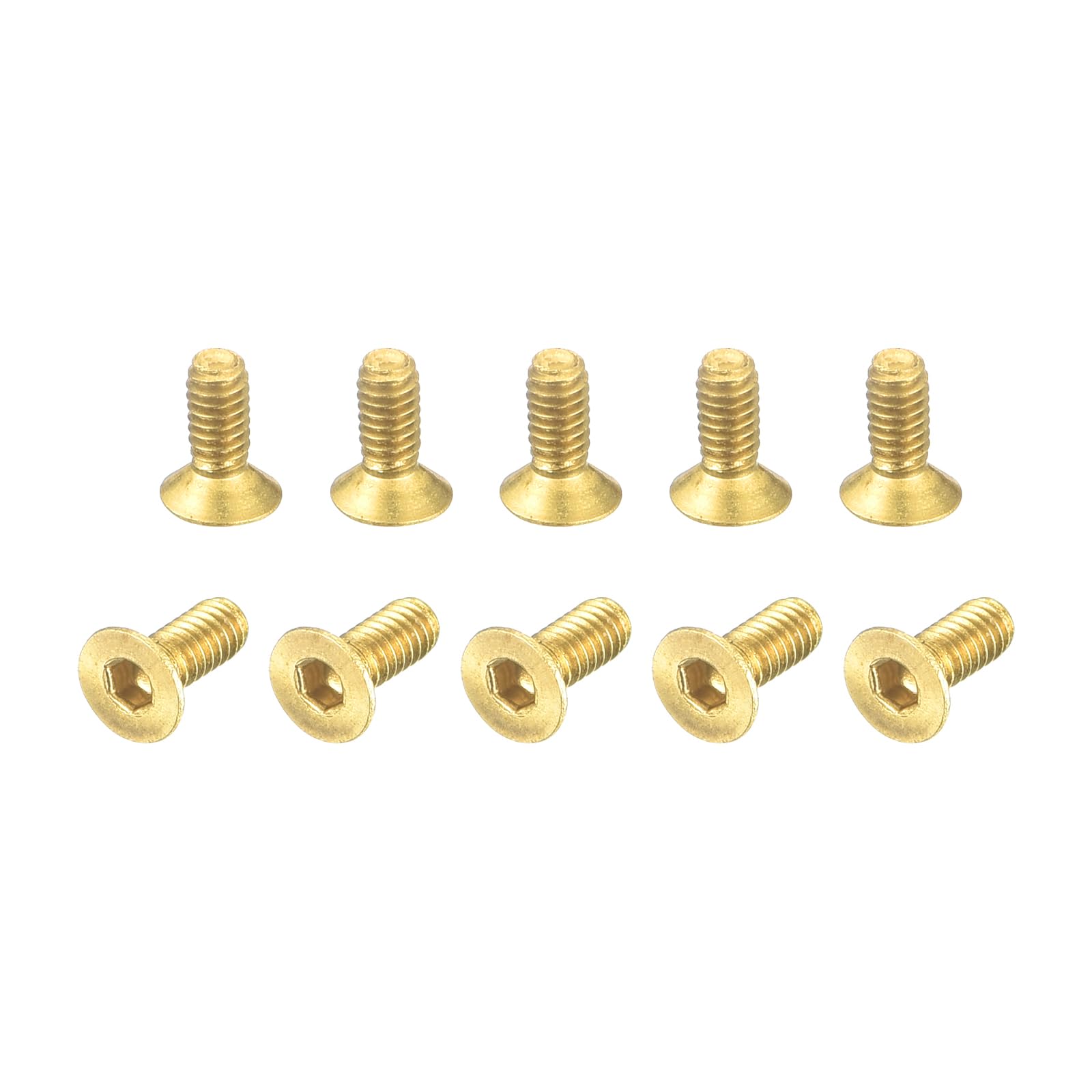 QUARKZMAN Viti a Testa Piatta con Esagono Incassato, M2-0.4 x 5mm Viti a Testa Cilindrica Piana con Guida Esagonale Interna in Ottone, 24pz