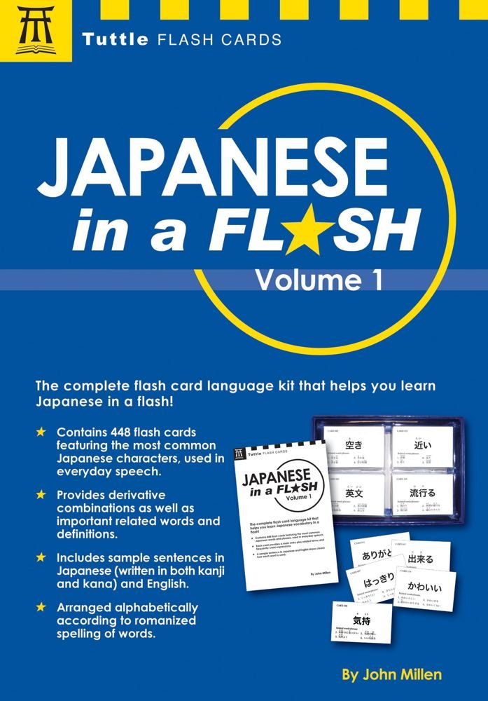 Japanese in a Flash Kit Volume 1: Learn Japanese Characters with 448 Kanji Flashcards Containing Words, Sentences and Expanded Japanese Vocabulary (1) (Tuttle Flash Cards)