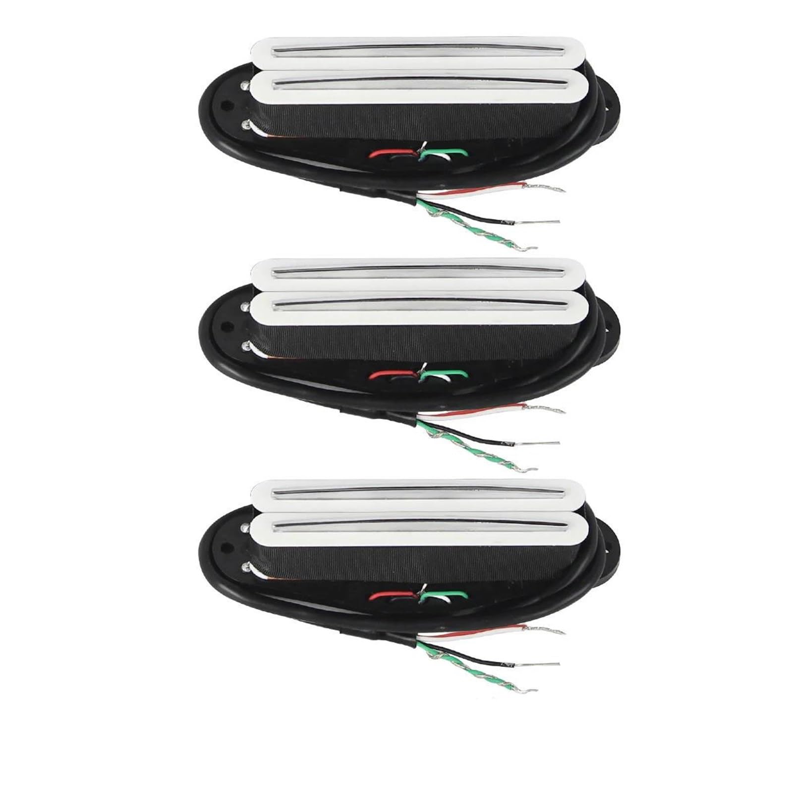 Juego de pastillas de guitarra de bobina única pista Humbucker de cerámica Pastilla Instrumento Guitarra(White Set)