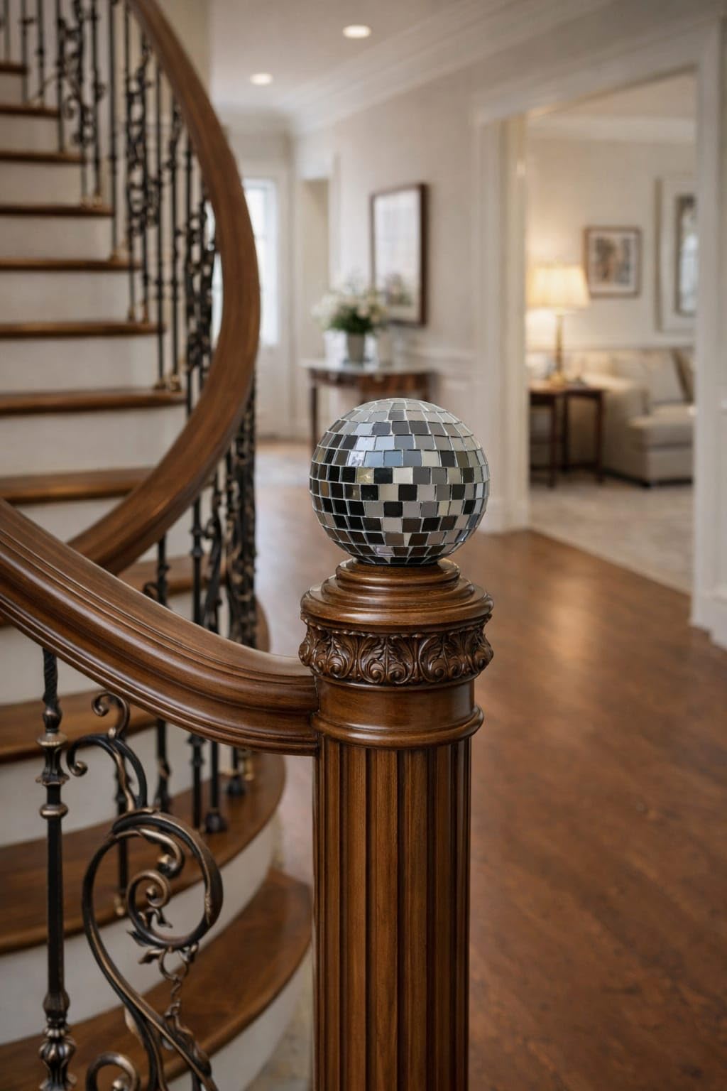 Stylish Disco Mirror Ball Stair Knob | Premium Decorative Railing & Pillar Top for Home Décor-image-15