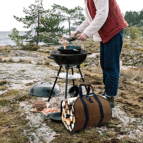 Nouvelife Firewood Carrier Waterproof Waxed Canvas Log Carrier With Handles And Secure Straps, Large Fireplace Wood Carrying Bag Outdoor Indoor #TOP5
