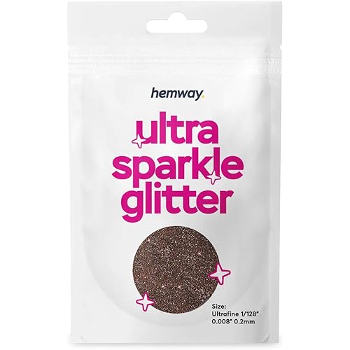 Hemway Premium Ultra Sparkle Glitter Multi Purpose Metallic Flake for Arts Crafts Nails Cosmetics Resin Festival Face - Bronze Brown - Ultrafine (1/128" 0.008" 0.2mm) 10g / 0.35oz Sample
